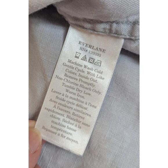 Everlane The Drawstring Tunic 100% Linen Pastel Blue Size Medium - Picture 8 of 9